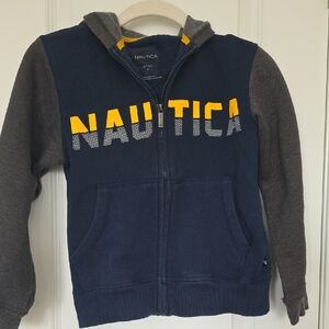 Nautica Blue and Dark Gray Zip-Up Hoodie